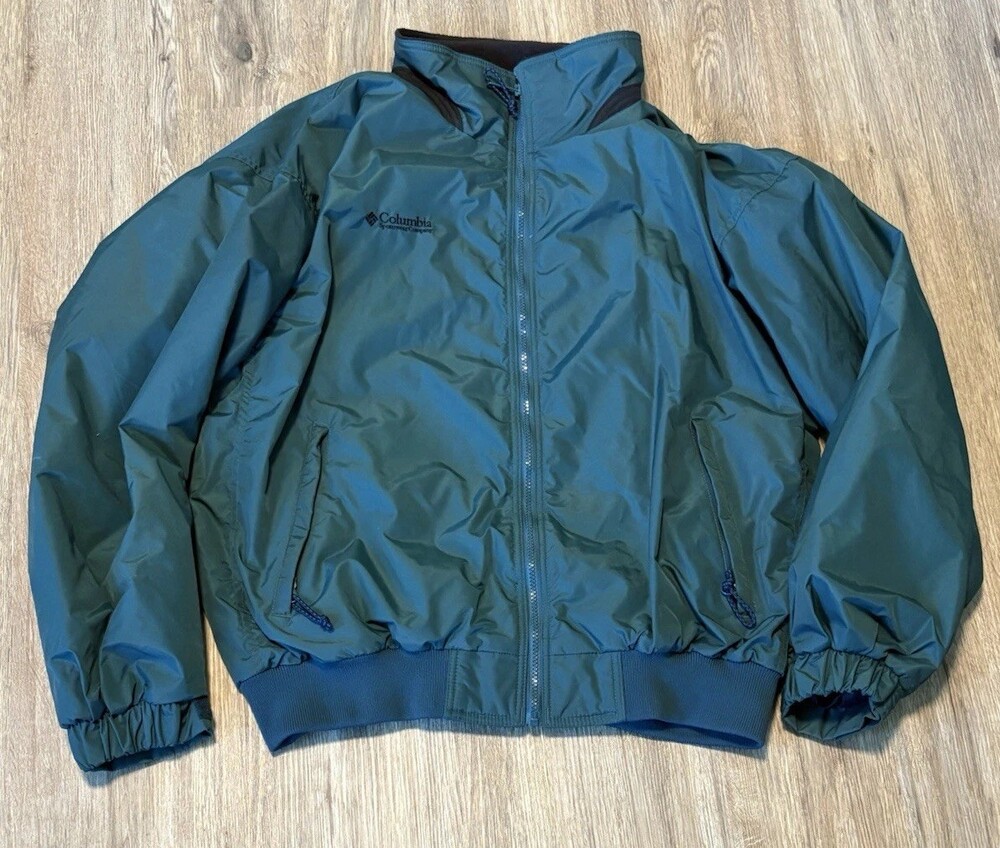 RARE VTG 2004 COLUMBIA FALMOUTH PARKA GREEN BLACK FLEECE JACKET MEN L Japan LL